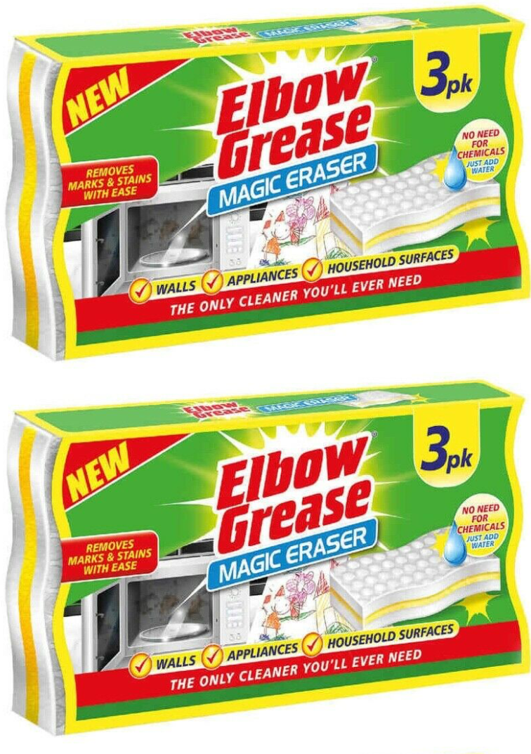 6x Elbow Grease Magic Stains Marks Eraser Remover Household Cleaning Sponge 6x Elbow Grease Magic Stains Marks Eraser Remover Household Cleaning Sponge